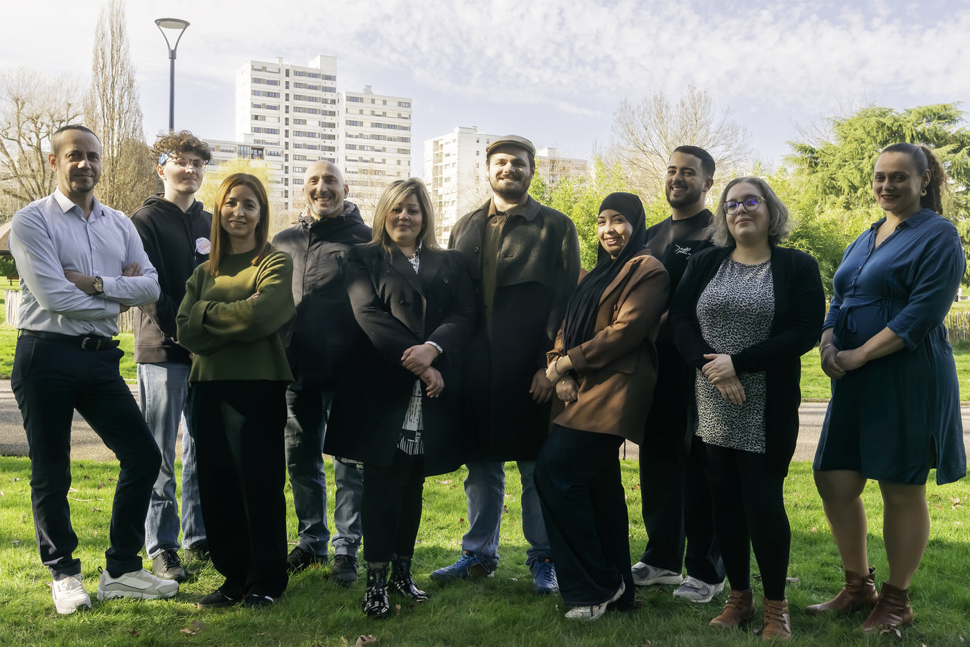 Photo de groupe des 11 têtes de liste Vandœuvre Insoumise et Populaire